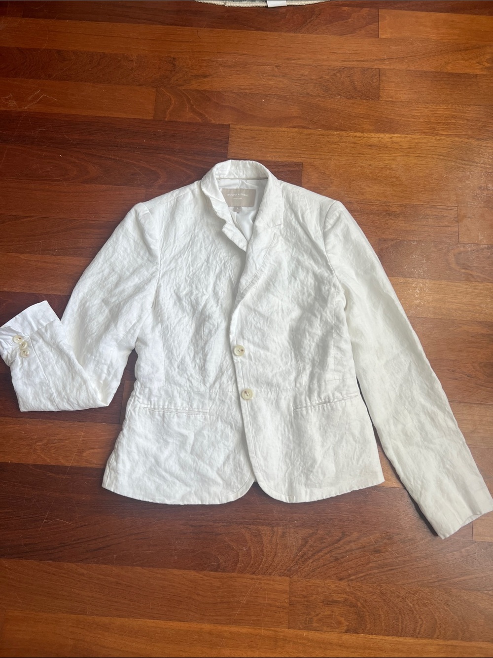 Banana Republic White Linen-Blend Women's Blazer